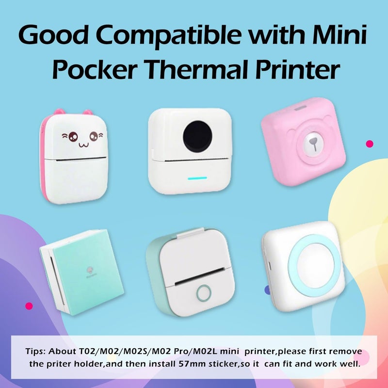 fannster White self-adhesive thermal paper (50mm x 3.5m, 5 rolls) Compatible for Phomemo M02/T02/P2S/M03/M04S & Vretti TP2/TP6 printers. Glossy printable sticker paper, suitable for notes, lists, and stickers - Image 2